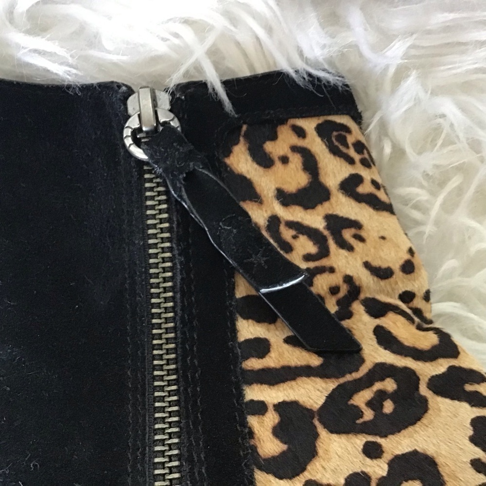 Anthropologie Splendid Leopard print Calf Hair/Suede Rosalie side zip Boots 8.5 - Picture 10 of 10